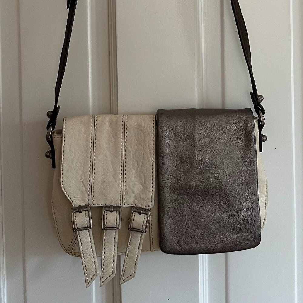 Anthropologie Two-tone Leather Crossbody Bag